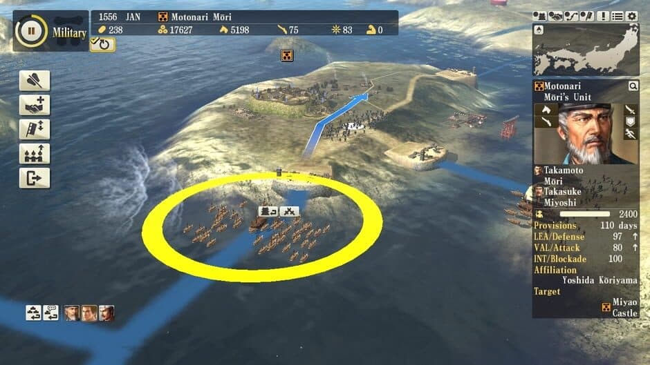 Скриншот 1 из Nobunaga's Ambition: Sphere of Influence - Scenario 6: Battle of Itsukushima