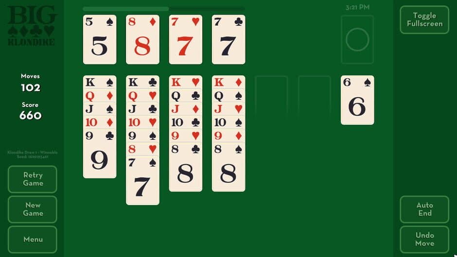 Скриншот 4 из Big Klondike: Classic Solitaire