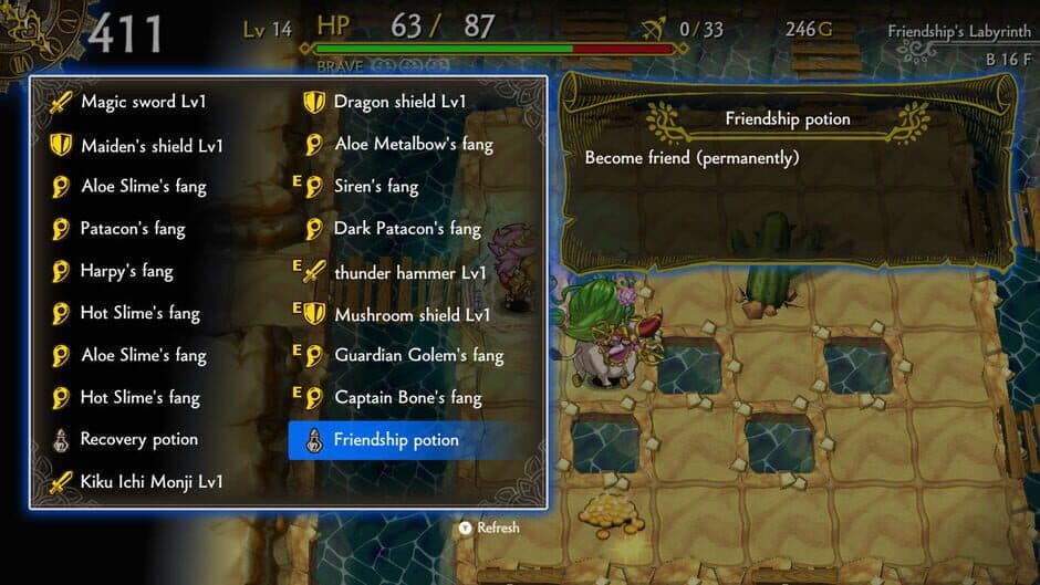 Скриншот 2 из Dragon Fang Z: The Rose & Dungeon of Time - Extra Dungeon: Friendship's Labyrinth