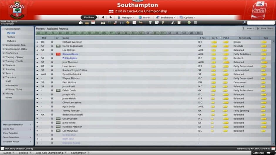 Скриншот 2 из Football Manager 2009