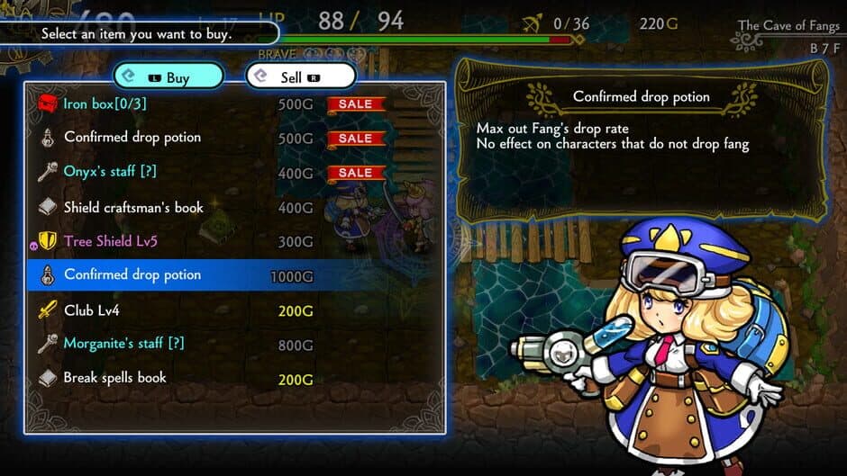 Скриншот 4 из Dragon Fang Z: The Rose & Dungeon of Time - Extra Dungeon: The Cave of Fangs