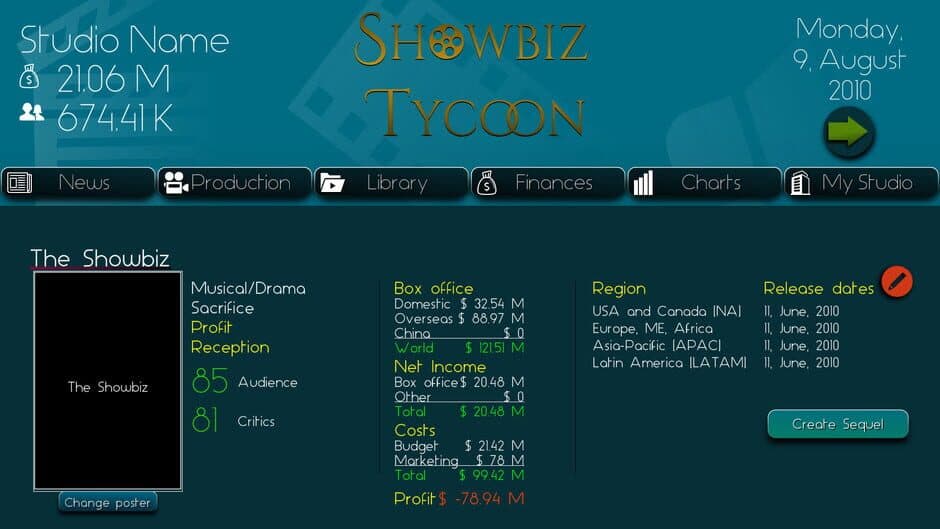 Скриншот 9 из Showbiz Tycoon