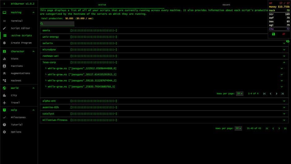 Скриншот 2 из Bitburner