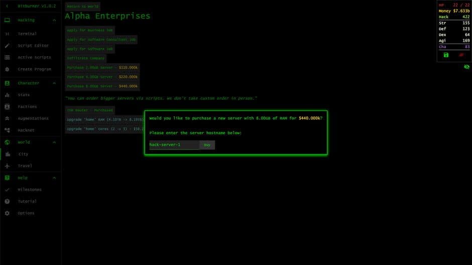 Скриншот 4 из Bitburner