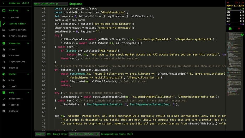 Скриншот 7 из Bitburner