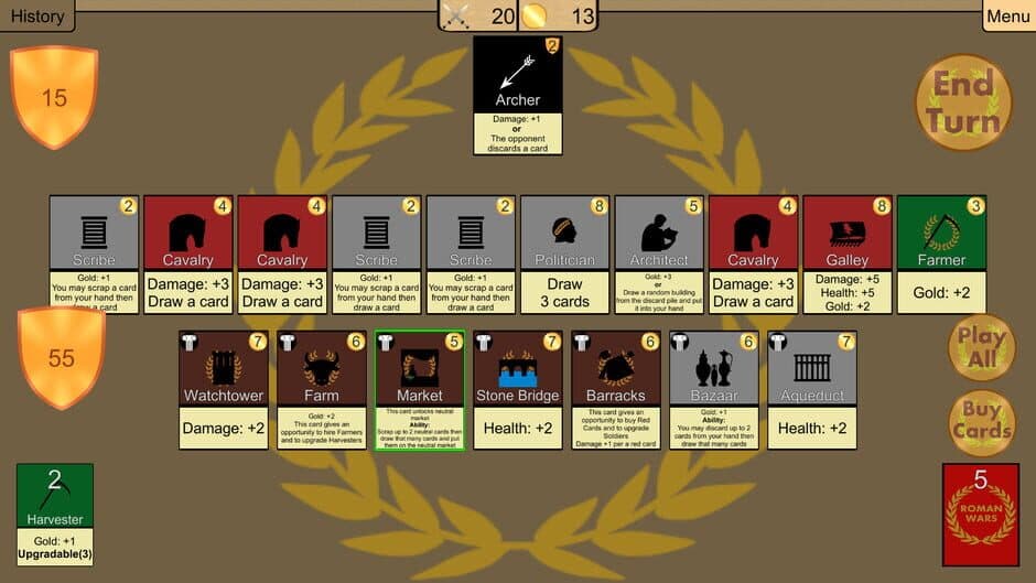Скриншот 5 из Roman Wars: Deck Building Game