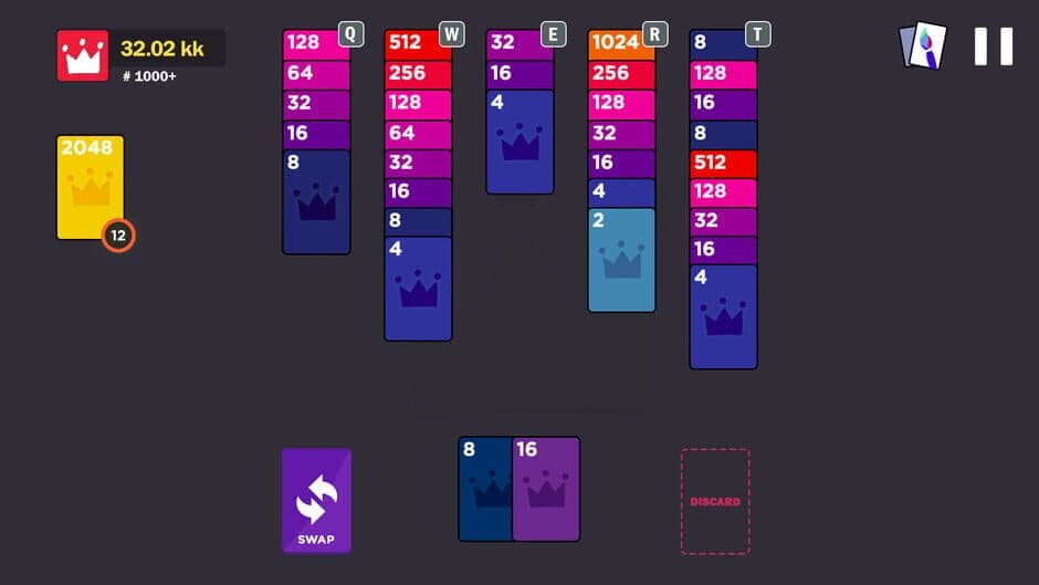 Скриншот 1 из 2048 Royal Cards
