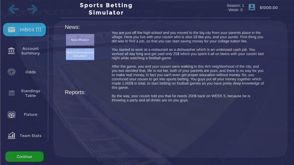 Скриншот 1 из Sports Betting Simulator