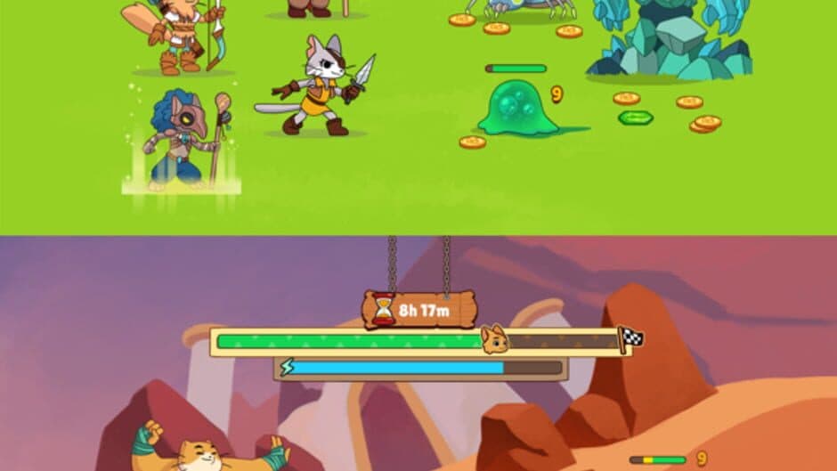 Скриншот 1 из Clicker Cats: RPG Idle Heroes