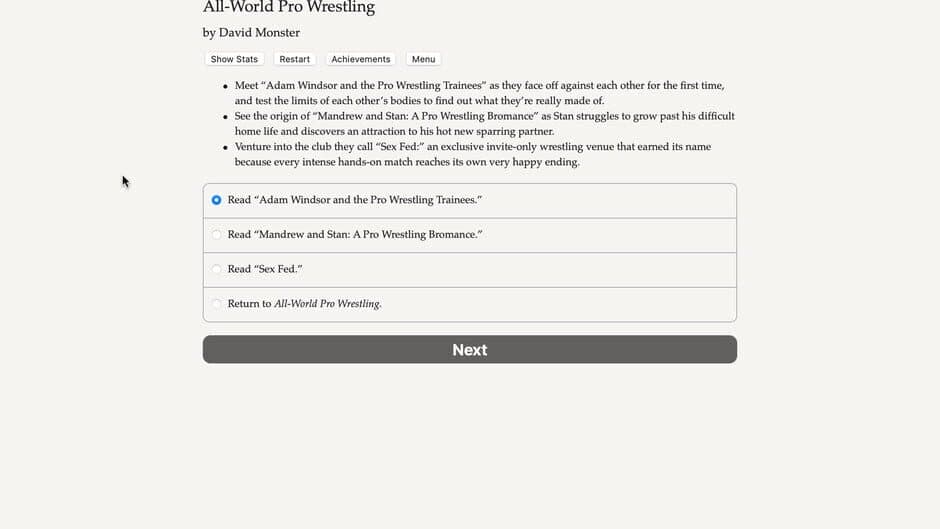 Скриншот 1 из All World Pro Wrestling: Bonus Stories