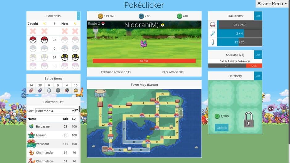 Скриншот 1 из PokéClicker