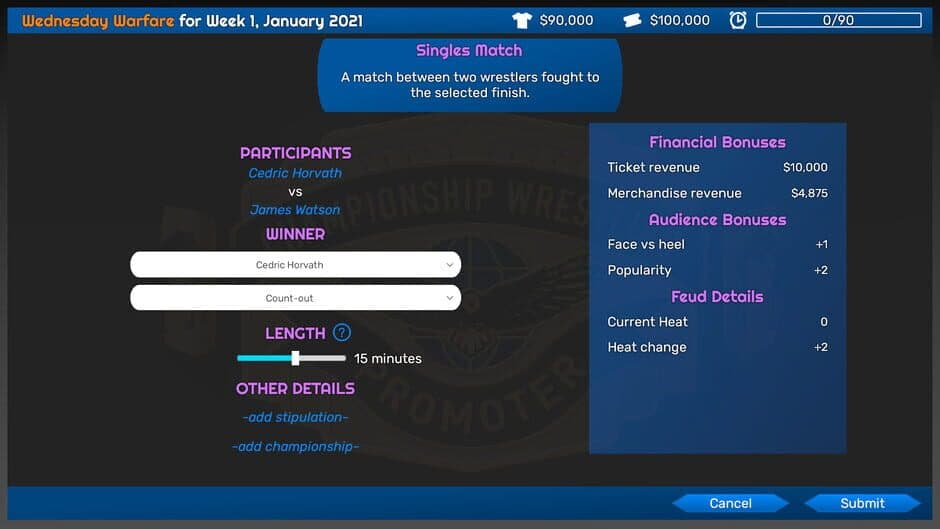 Скриншот 7 из Championship Wrestling Promoter