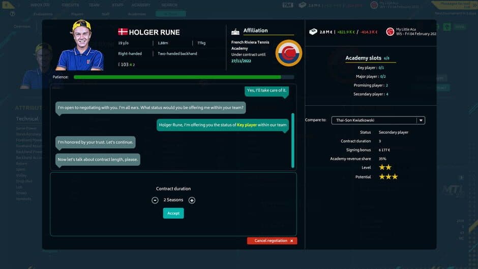Скриншот 4 из Tennis Manager 2022