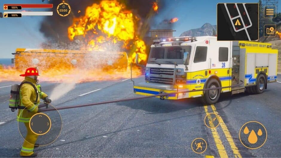 Скриншот 1 из Firefighter: Car Fire Truck Sim Driving 2022 Simulator