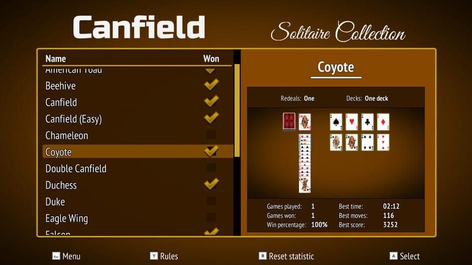 Скриншот 1 из Canfield Solitaire Collection