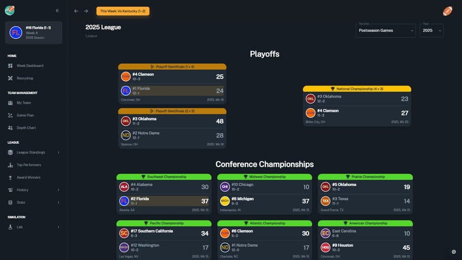 Скриншот 11 из Football Coach: College Dynasty
