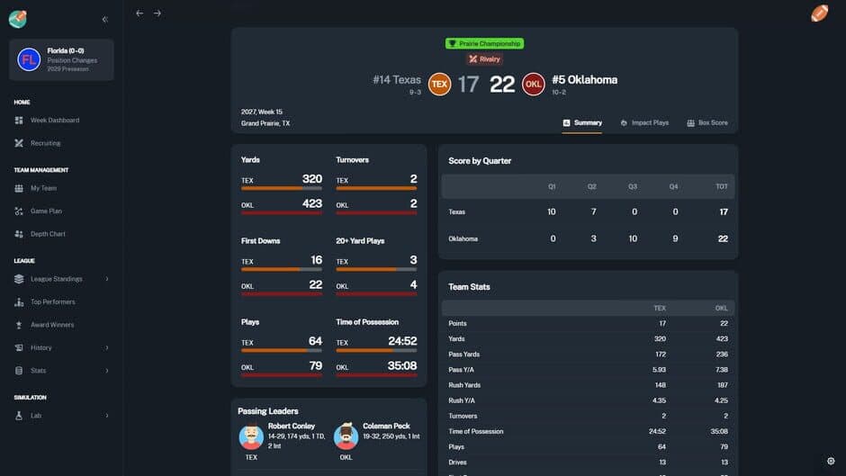 Скриншот 3 из Football Coach: College Dynasty