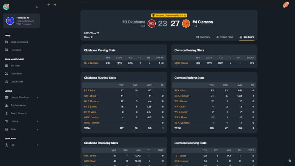 Скриншот 5 из Football Coach: College Dynasty