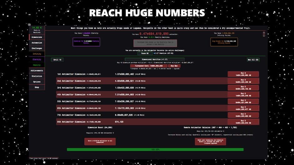 Скриншот 1 из Antimatter Dimensions