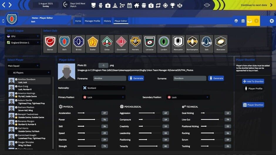 Скриншот 6 из Rugby Union Team Manager 4