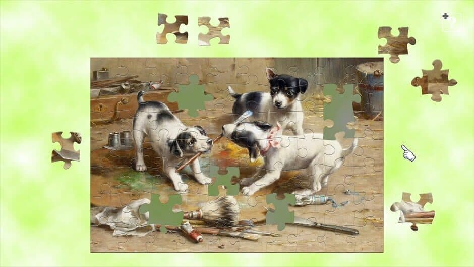 Скриншот 2 из Jigsaw Masterpieces: Masterpieces of World - Dogs and Cats in the Painting