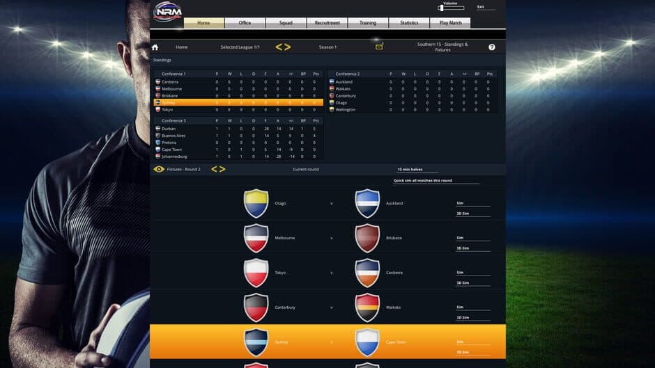 Скриншот 1 из National Rugby Manager: Southern Hemisphere Rugby Pack