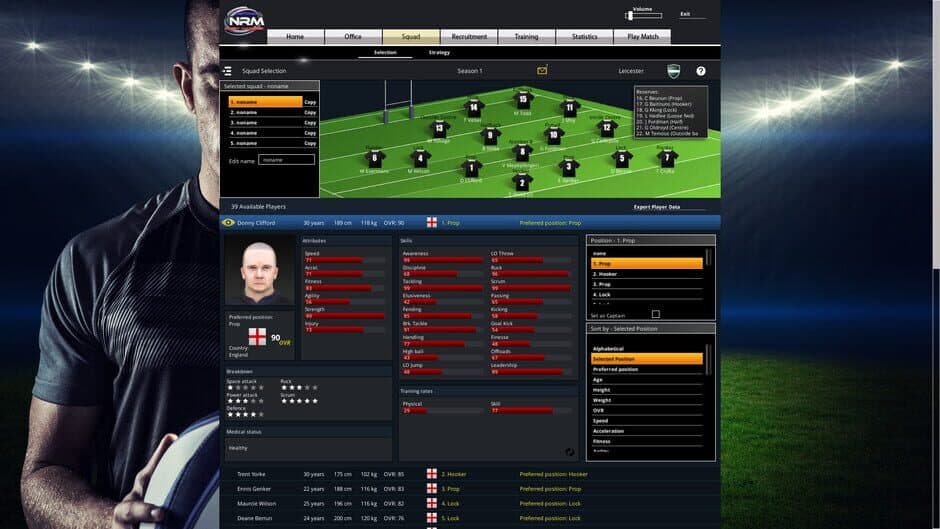 Скриншот 7 из National Rugby Manager: European Rugby Pack