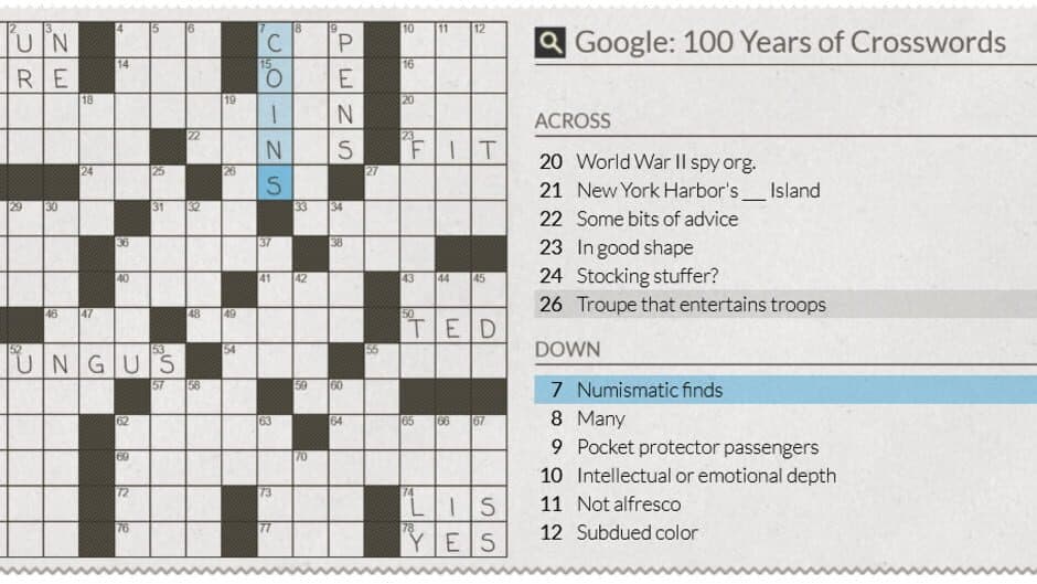 Скриншот 1 из 100th Anniversary of the Crossword Puzzle