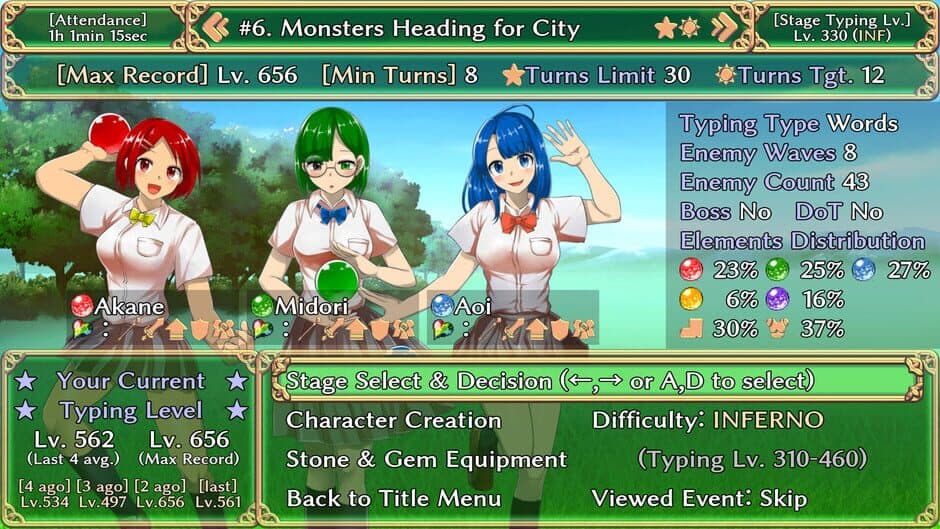 Скриншот 8 из Students of Light Bonds: Typing RPG with Character Creation