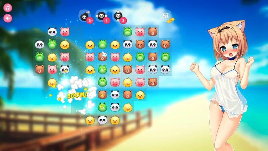Скриншот 1 из Neko Hentai Girl: Beach Match-3