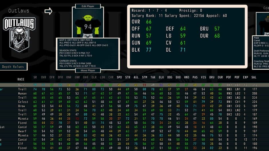 Скриншот 3 из FFFL: Brutalball Manager