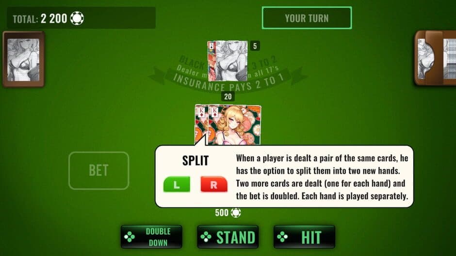 Скриншот 4 из BlackJack Waifu Tour