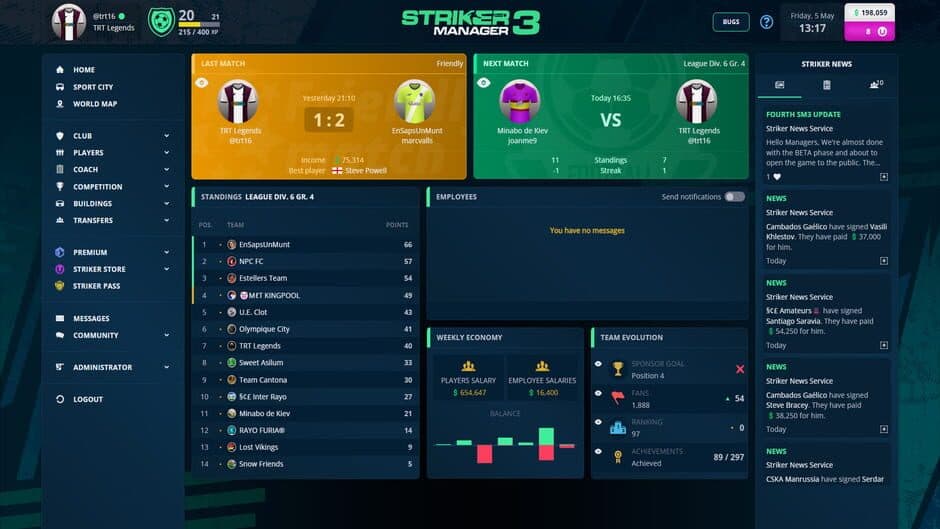Скриншот 1 из Striker Manager 3