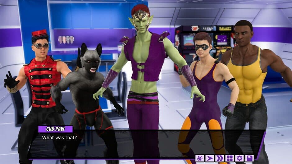 Скриншот 1 из Fresh Force Frustrations: A Gay Superhero Erotic Visual Novel