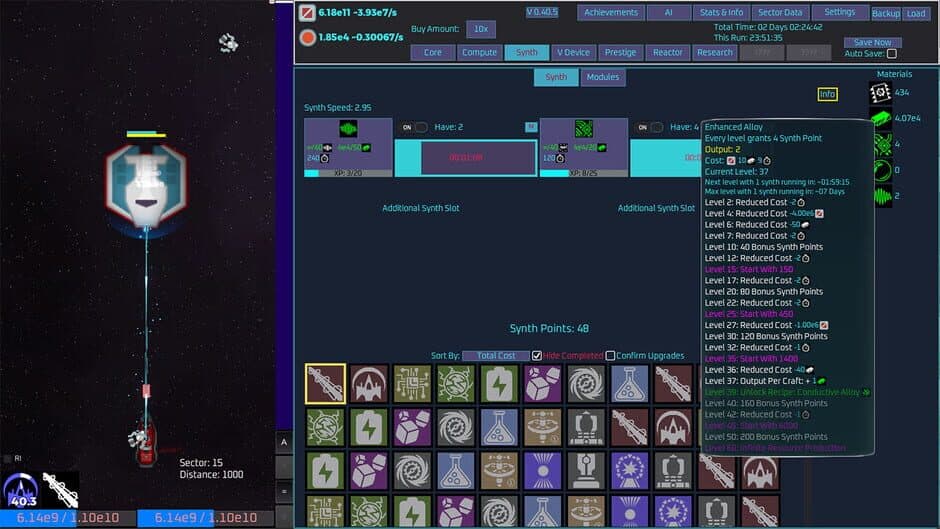 Скриншот 2 из Unnamed Space Idle