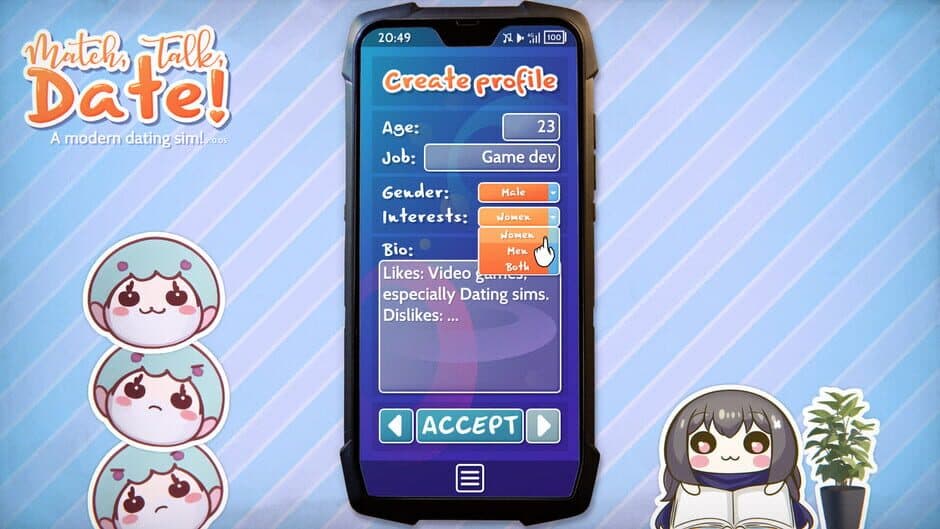 Скриншот 6 из Match, Talk, Date!: A Modern Dating Sim!