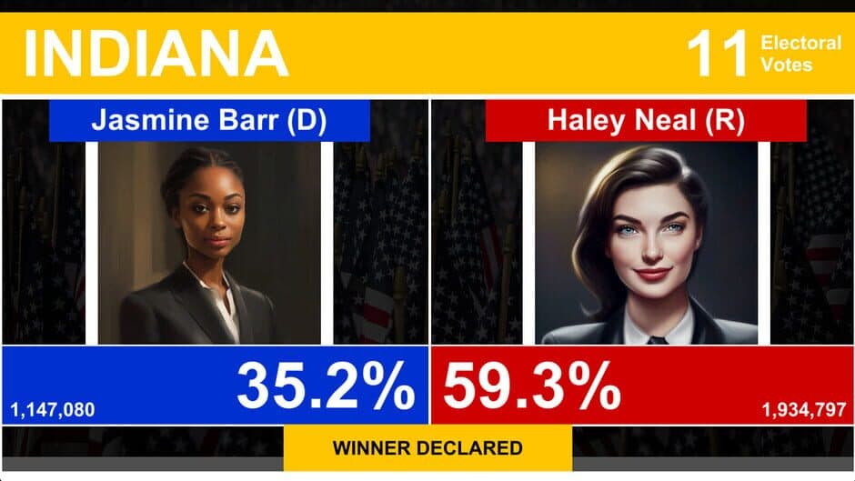 Скриншот 3 из 2024 U.S. Election Simulator