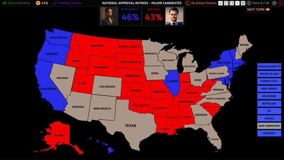 Скриншот 6 из 2024 U.S. Election Simulator