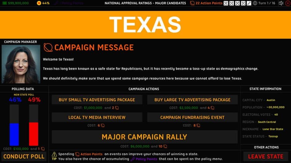 Скриншот 5 из 2024 U.S. Election Simulator