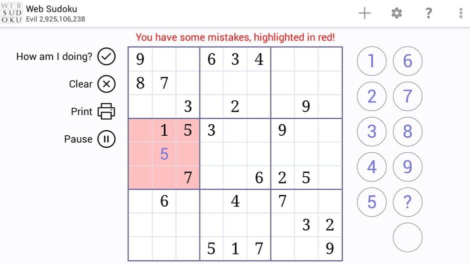 Скриншот 4 из Web Sudoku