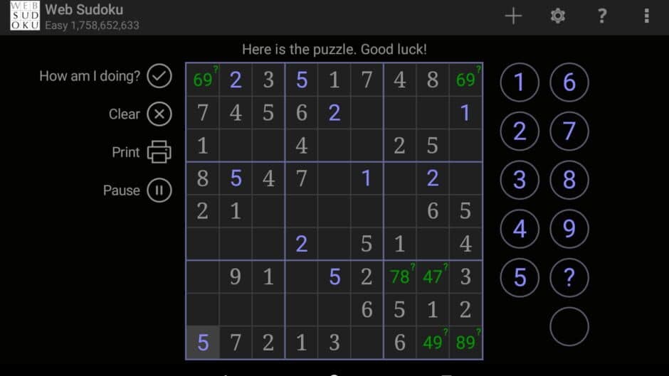 Скриншот 5 из Web Sudoku
