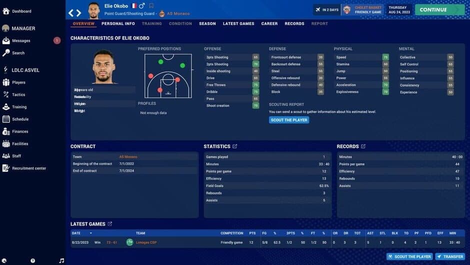Скриншот 1 из Pro Basketball Manager 2024