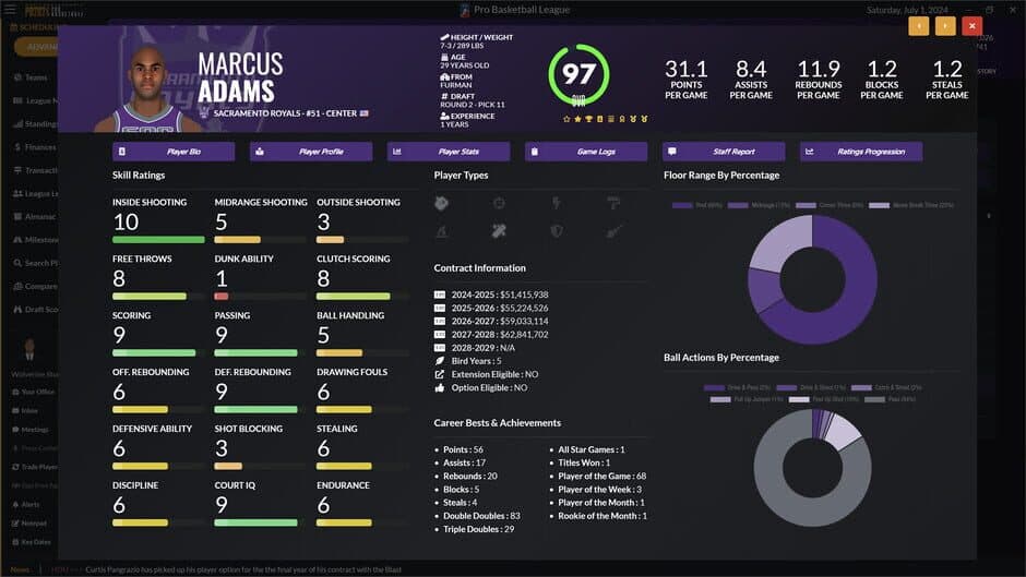Скриншот 7 из Draft Day Sports: Pro Basketball 2024