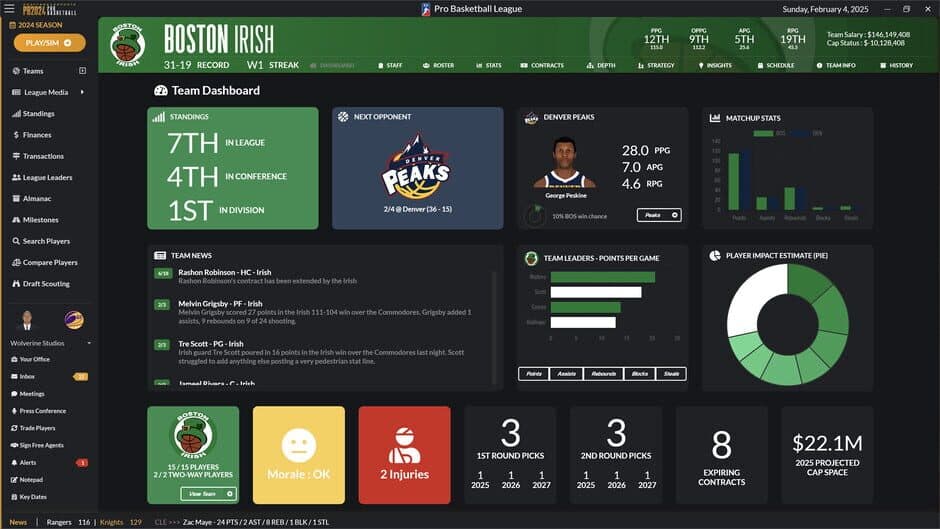 Скриншот 2 из Draft Day Sports: Pro Basketball 2024