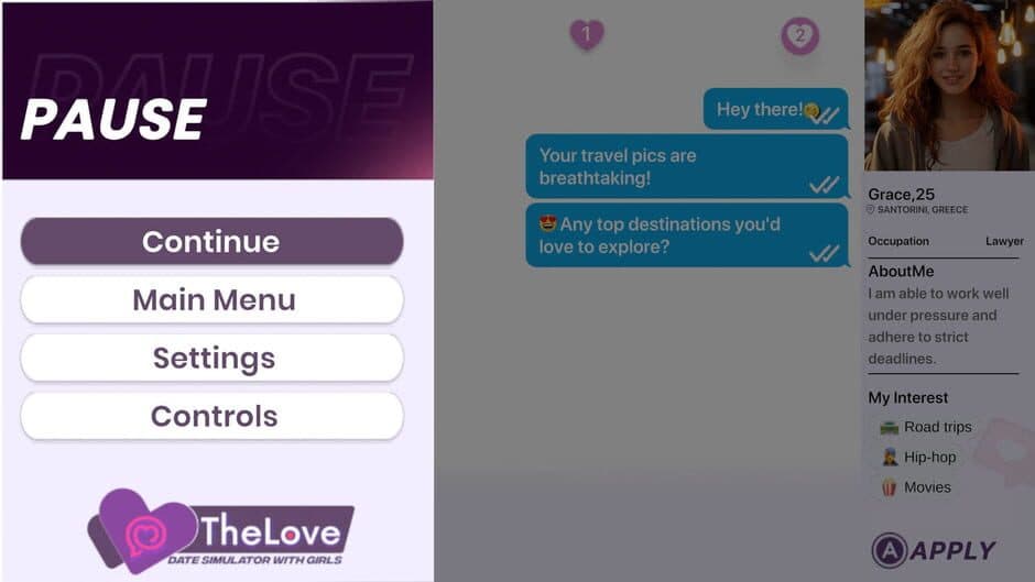 Скриншот 2 из The Love: Date Simulator with Girls