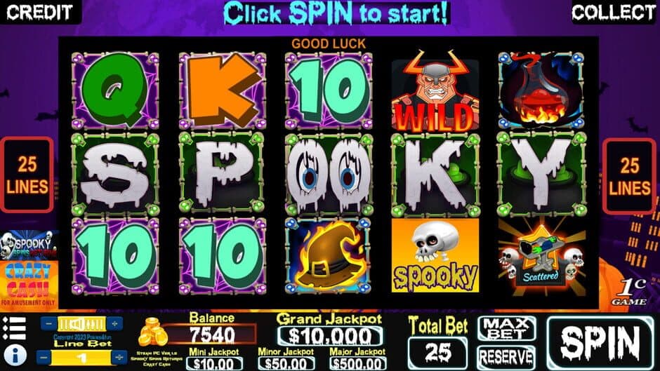 Скриншот 1 из Spooky Spins Returns: Crazy Cash Edition - Slots
