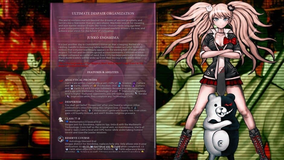 Скриншот 1 из Sid Meier's Civilization VI: Junko Enoshima Pack