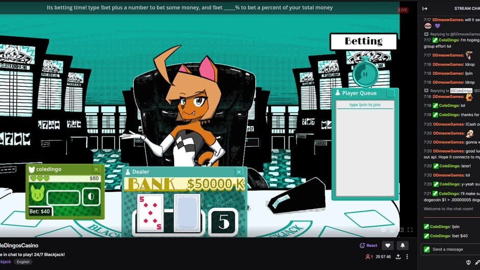 Скриншот 6 из Cole Dingo's Vtuber Blackjack