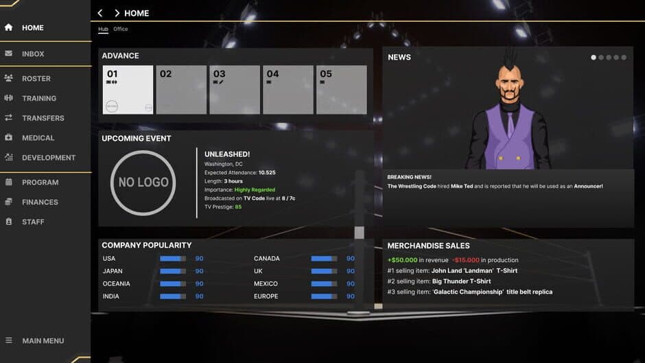 Скриншот 1 из Wrestling Manager 2024