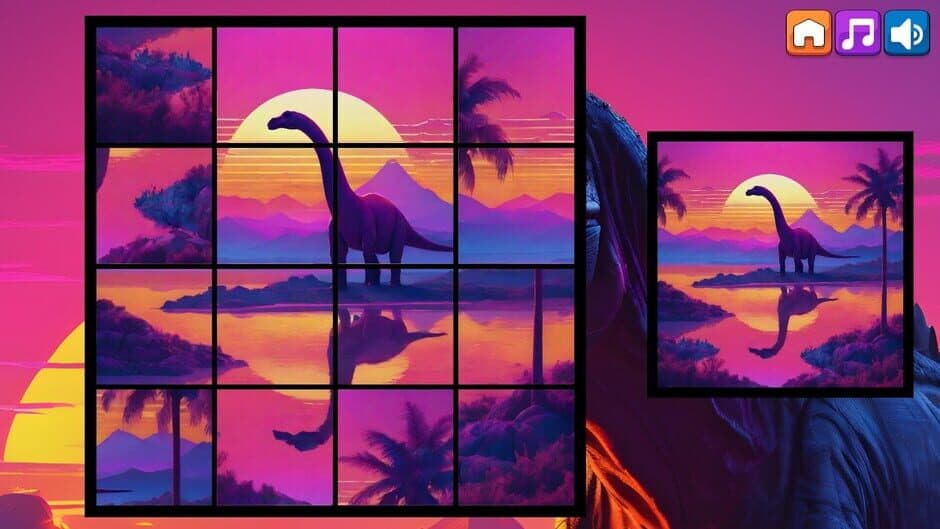 Скриншот 1 из OG Puzzlers: Synthwave Dinosaurs